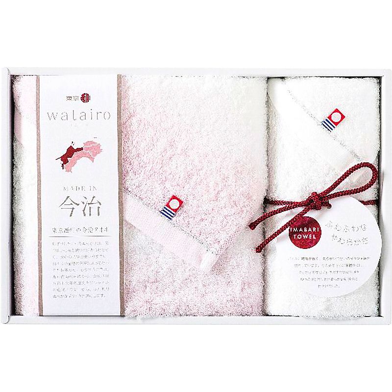 ( watairo / 今治タオル ) 今治わたいろ フェイスタオル&ウォッシュタオル ピンク ( 662-0585r )