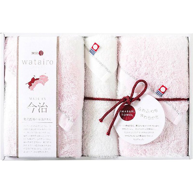 ( watairo / 今治タオル ) 今治わたいろ フェイスタオル2P&ウォッシュタオル ピンク ( 662-0589r )