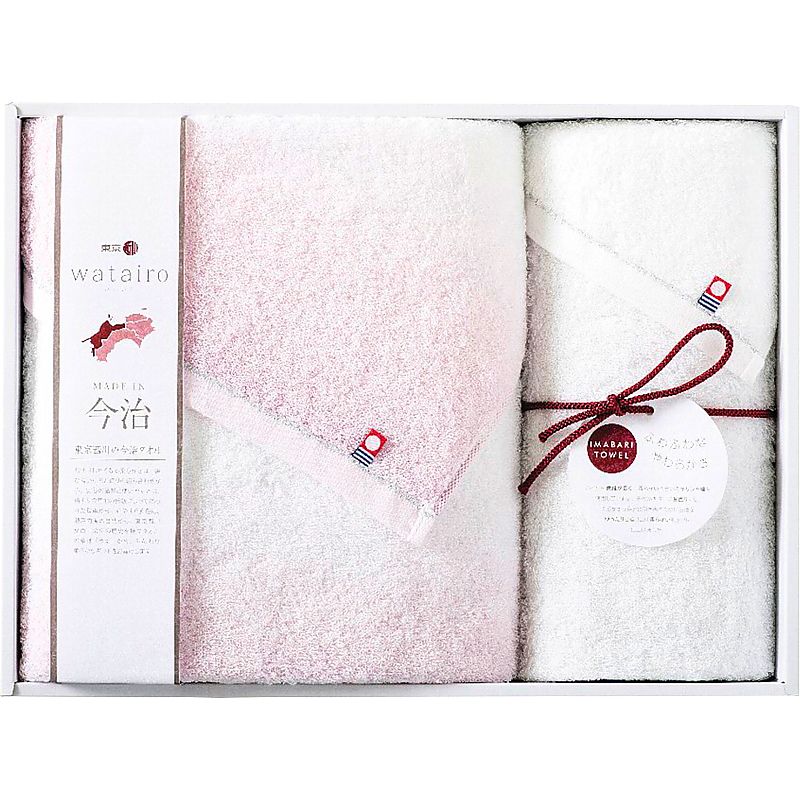 ( watairo / 今治タオル ) 今治わたいろ バスタオル&フェイスタオル ピンク ( 662-0593r )