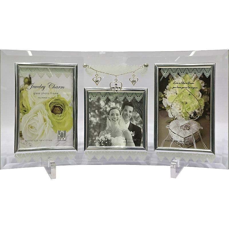 ジュエリーチャームガラスフォトフレーム3W