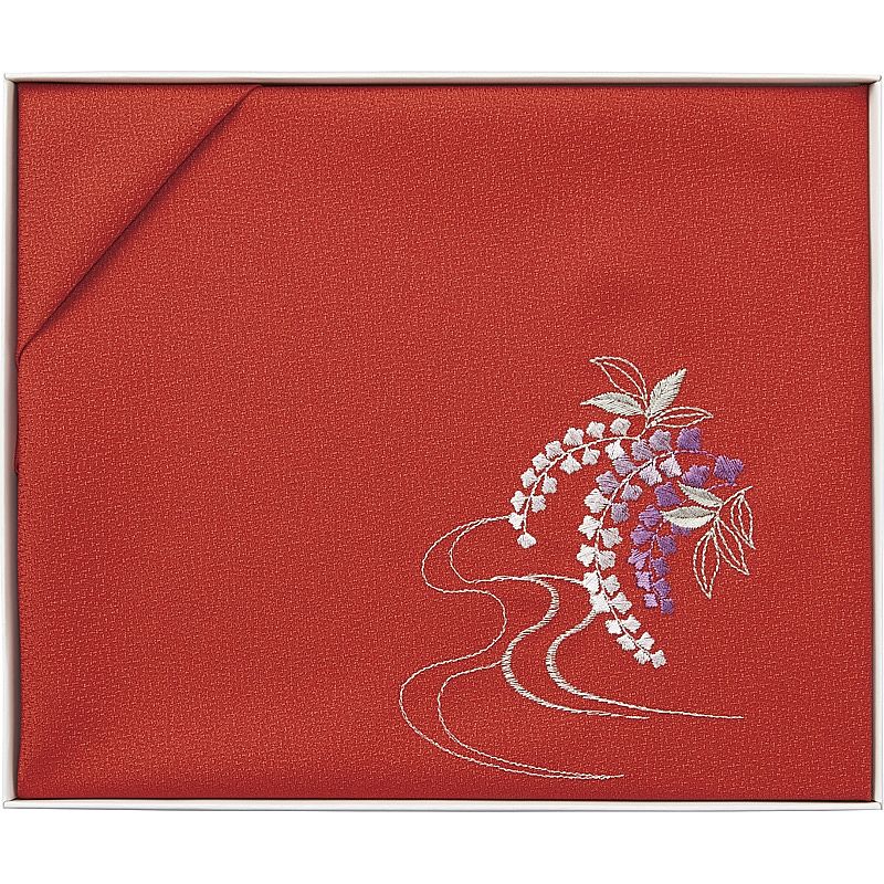 ( 洛北 ) 刺繍入り二巾風呂敷 ( 赤 )