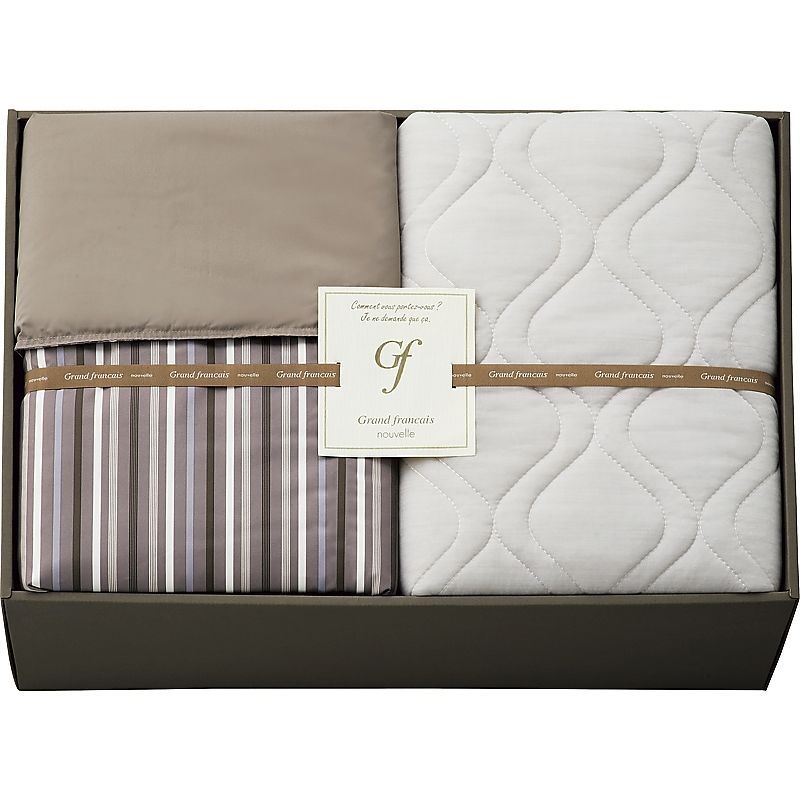 ( グランフランセヌーベル ) ウォッシャブルケット&クール接触冷感敷パット ( ブラウン )