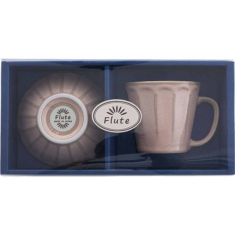 フルート マグ&ライスボウル ピンクマット 662-6913p