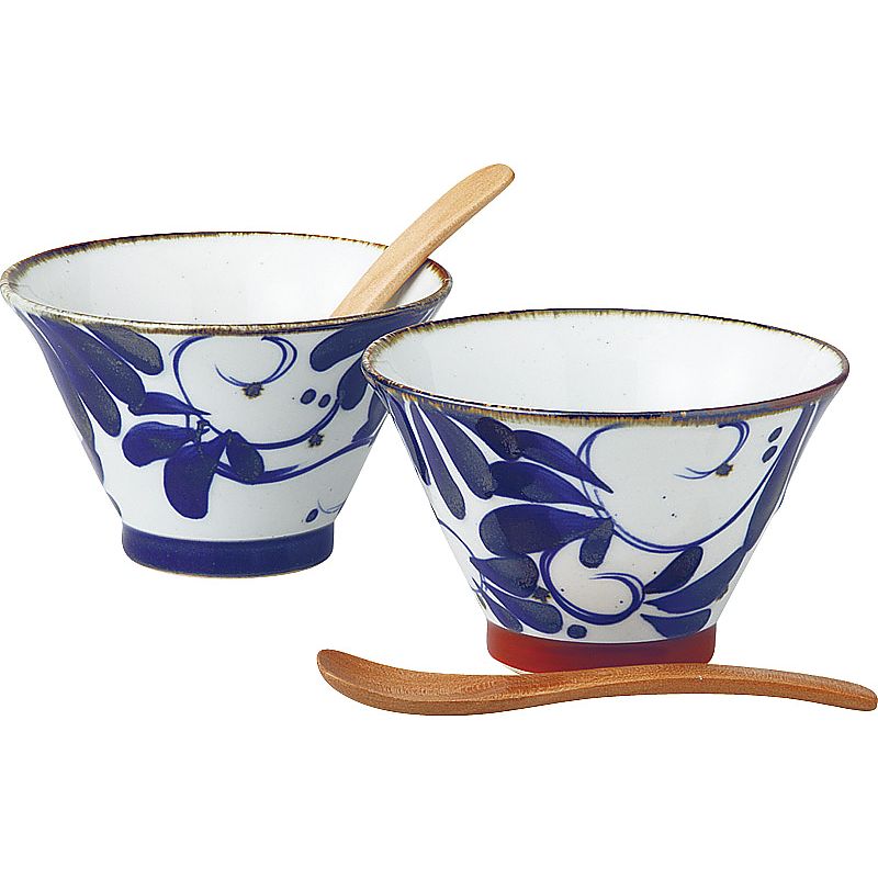 波佐見焼 karakusa 568碗ペア(スプーン付) 662-6992p