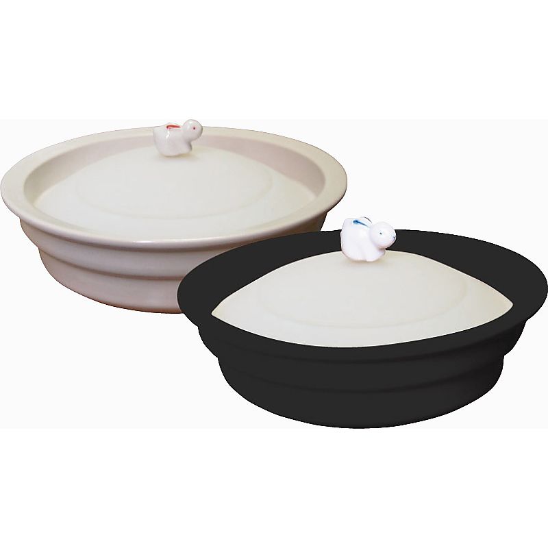 シリコンふた付き 平型たじん鍋 黒 662-7409p