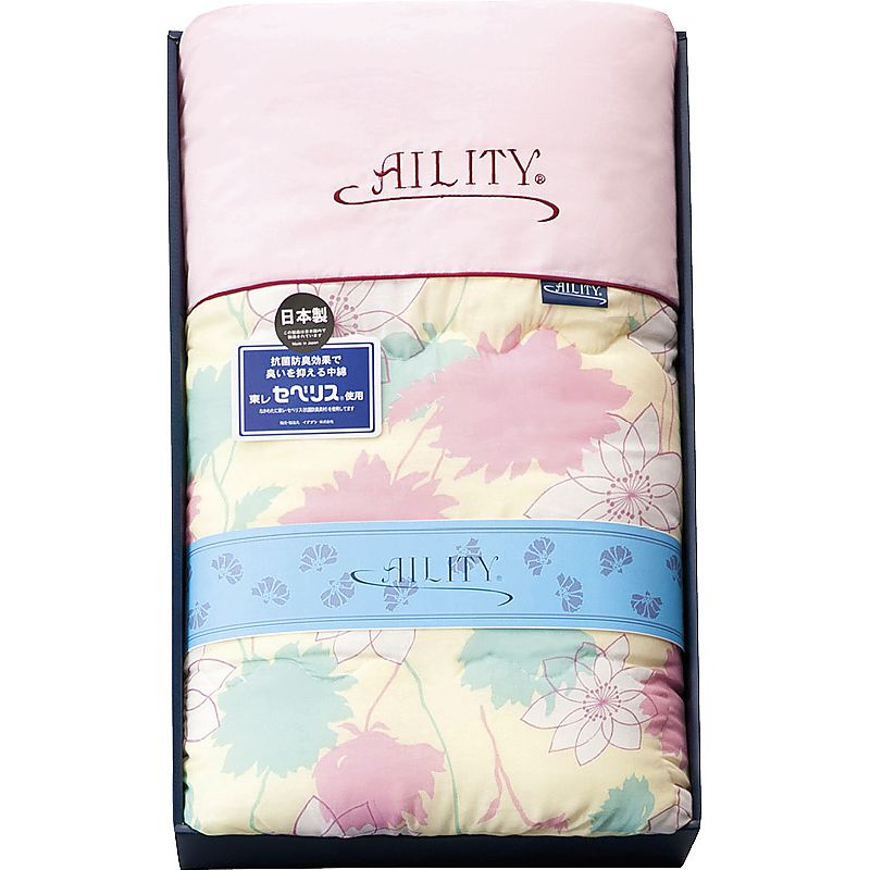 AILITY 東レ抗菌防臭わた(セベリス)入り 肌掛ふとん ピンク 662-7631p