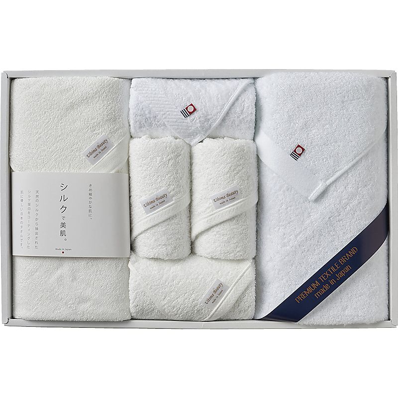 シルクプロテイン加工&今治起毛 プレミアムタオルセット 662-7650p