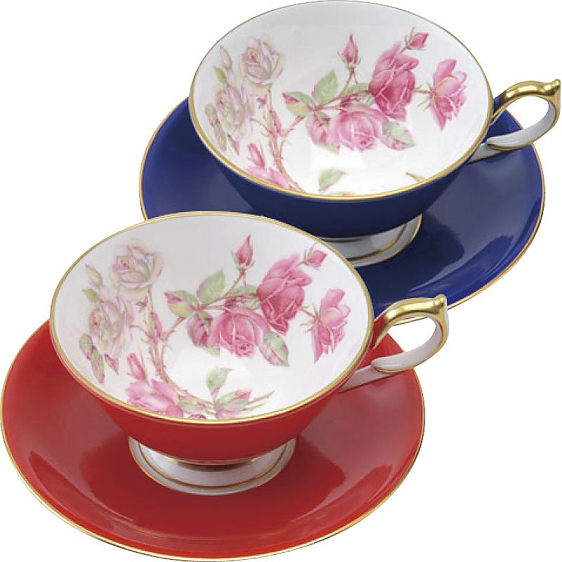 エインズレイ エリザベスローズ ペア ティーカップ&ソーサー 662-7670p