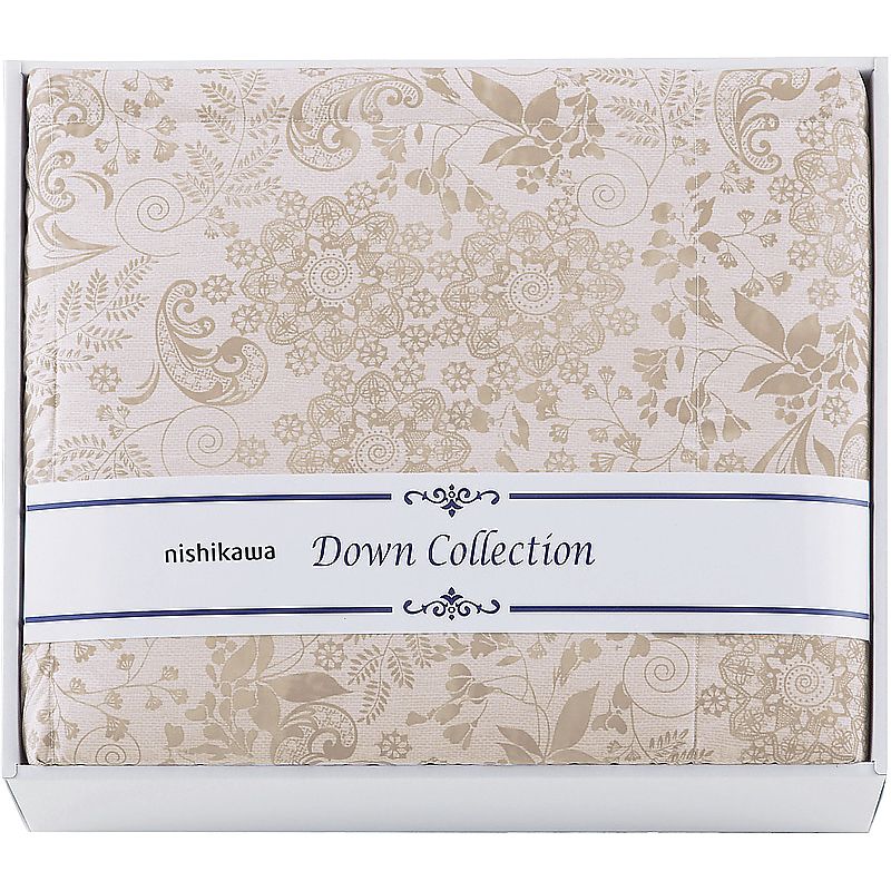 西川 ダウンコレクション 洗えるダウンケット ベージュ 662-7695p