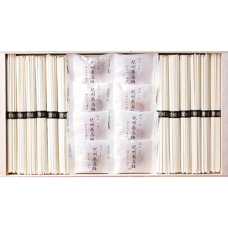 紀州南高梅・讃岐うどん詰合せ(木箱入)