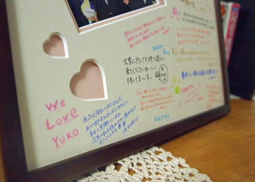 寄せ書きフレーム | ハート ピンク