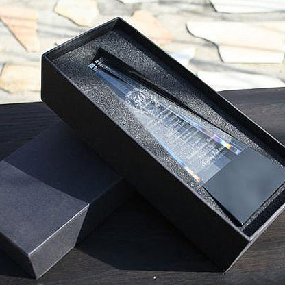 名入れ クリスタル トロフィー 2Dインサイドレーザー加工 | ヘキサゴンブラックベース