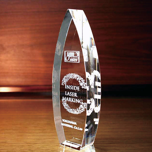 名入れ クリスタル トロフィー 2Dインサイドレーザー加工 | シンプルスタイル3