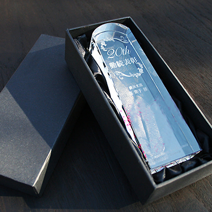 名入れ クリスタル トロフィー 2Dインサイドレーザー加工 | シンプルスタイル4