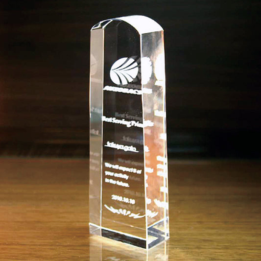 名入れ クリスタル トロフィー 2Dインサイドレーザー加工 | シンプルスタイル4