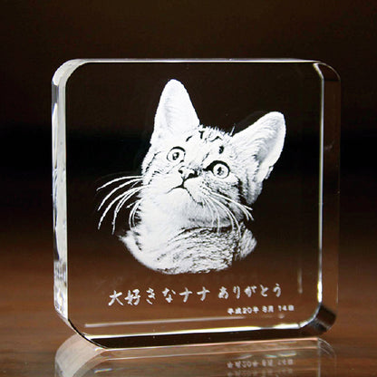 名入れ クリスタル ペーパーウエイト 2Dインサイドレーザー加工 | クリアベース