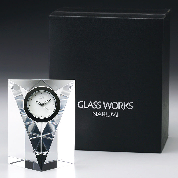 グラスワークス ナルミ | プリズムクロック M | 名入れ メッセージ 名前入り