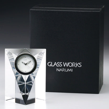 グラスワークス ナルミ | プリズムクロック M | 名入れ メッセージ 名前入り