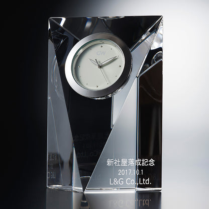 グラスワークス ナルミ | プリズムクロック M | 名入れ メッセージ 名前入り