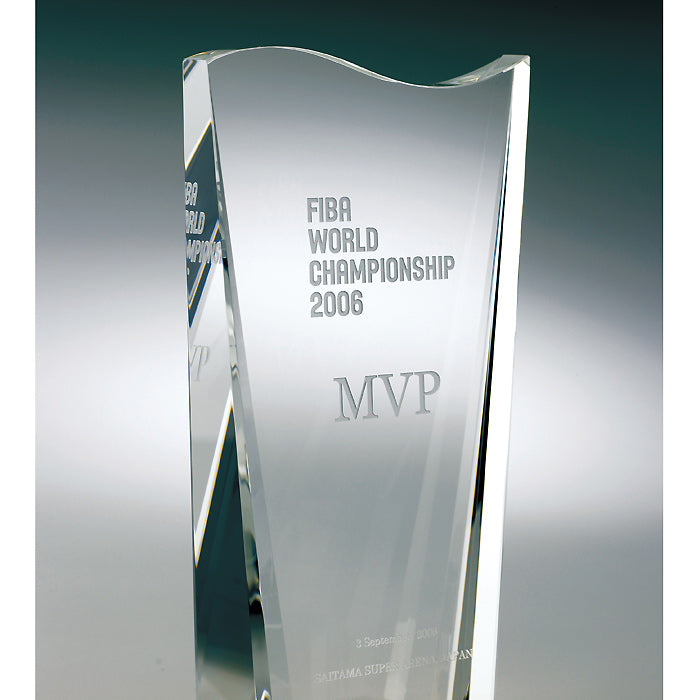 グラスワークス ナルミ | クレストトロフィー M | 名入れ メッセージ 名前入り