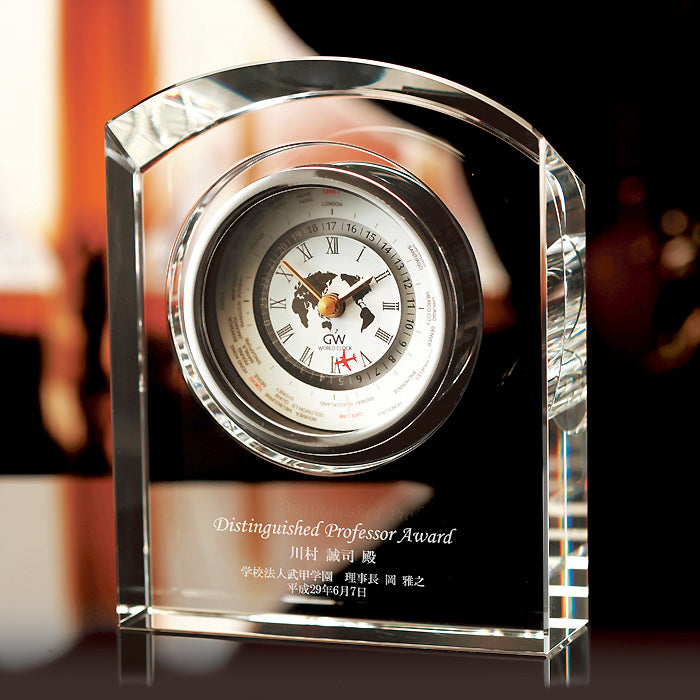 グラスワークス ナルミ | カーヴ 世界時計 | 名入れ メッセージ 名前入り