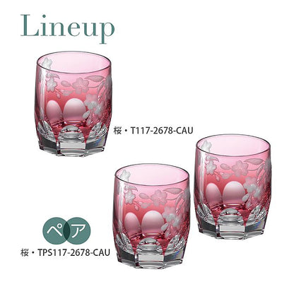 カガミクリスタル KAGAMI | ロックグラス 桜 T117-2678-CAU