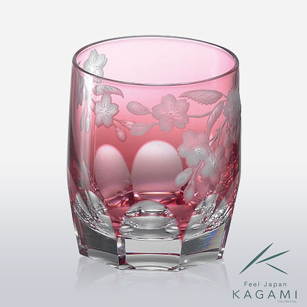 カガミクリスタル KAGAMI | ロックグラス 桜 T117-2678-CAU