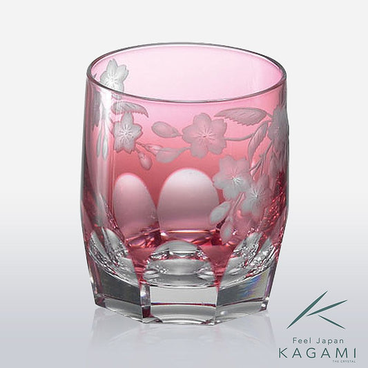 カガミクリスタル KAGAMI | ロックグラス 桜 T117-2678-CAU