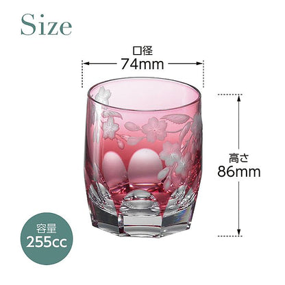 カガミクリスタル KAGAMI | ペアロックグラス 桜 TPS117-2678-CAU