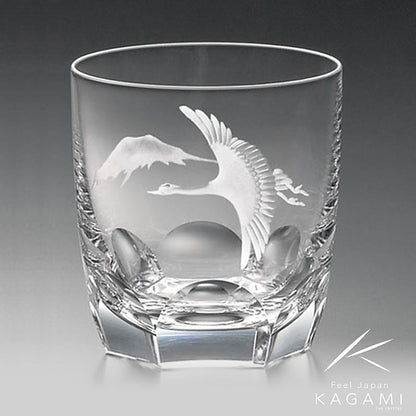 カガミクリスタル KAGAMI | ロックグラス 鶴と富士山 T8152-2738 クリア