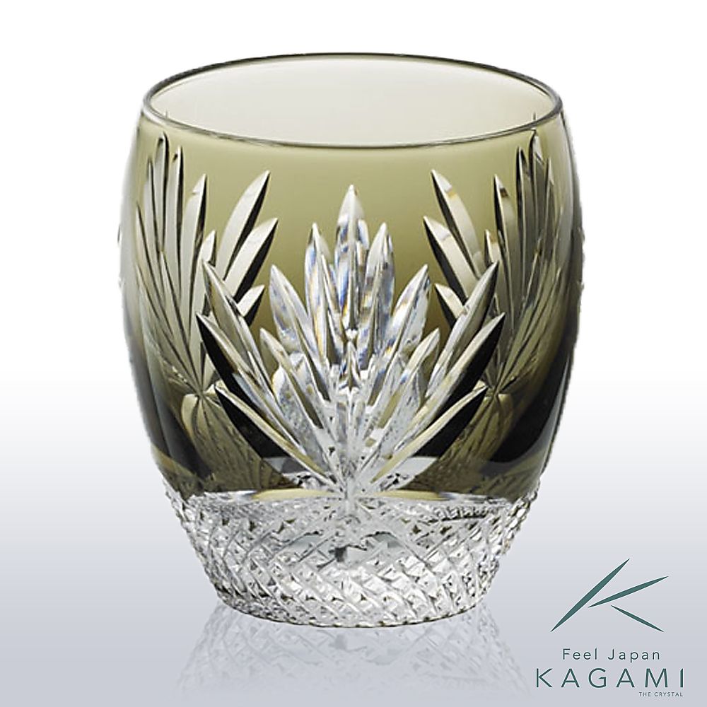 カガミクリスタル KAGAMI | 江戸切子 ロックグラス「月下美人」 T727-2763-BLK