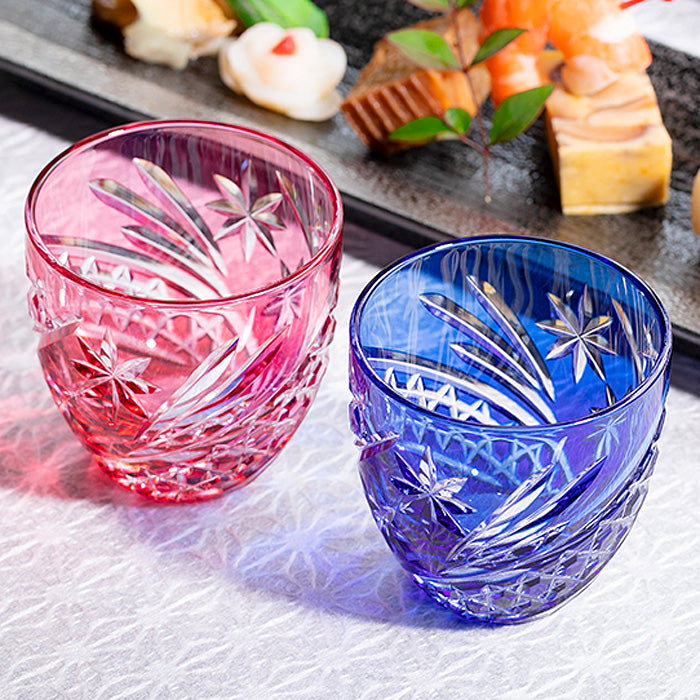 カガミクリスタル KAGAMI | 江戸切子 ペア冷酒杯 星芒 | 名入れ メッセージ 名前入り