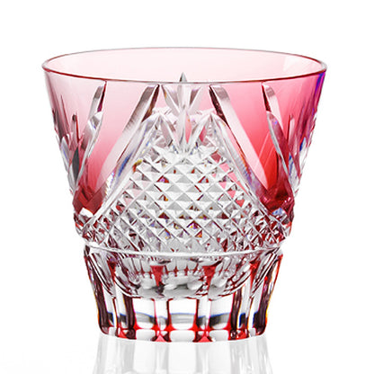 カガミクリスタル KAGAMI | 江戸切子 冷酒杯 富士 赤