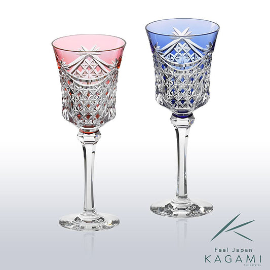カガミクリスタル KAGAMI | 江戸切子 ペアワイングラス KPS3602-2835-AB