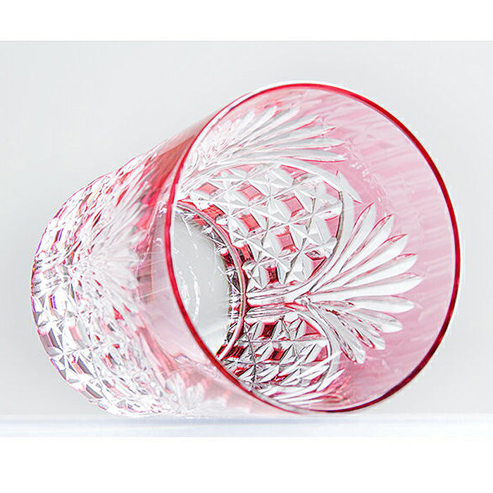 カガミクリスタル KAGAMI | 江戸切子 ペアロックグラス 笹っ葉に四角籠目 紋