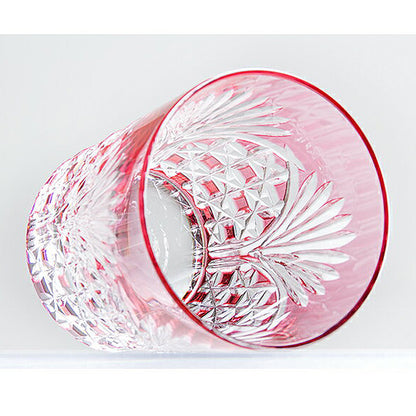 カガミクリスタル KAGAMI | 江戸切子 ペアロックグラス 笹っ葉に四角籠目 紋 | 名入れ メッセージ 名前入り