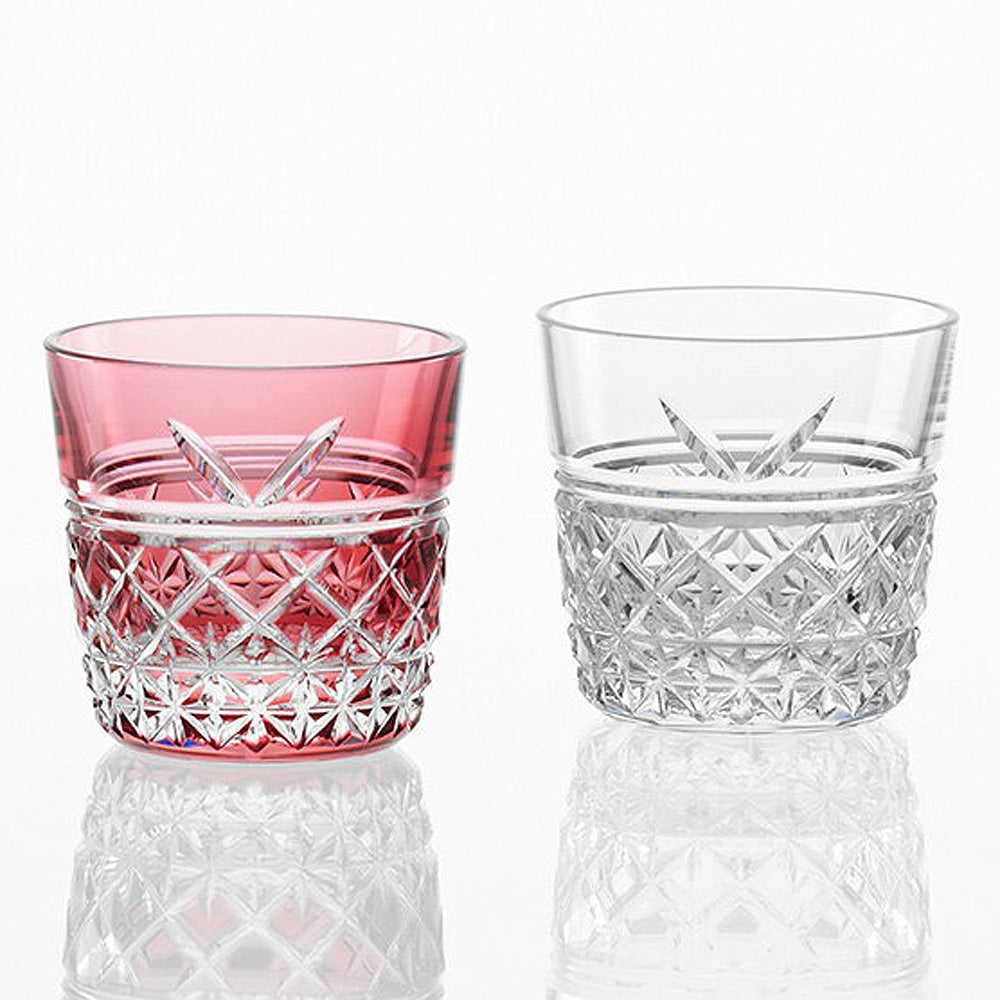 カガミクリスタル KAGAMI | 江戸切子 紅白 ペア冷酒杯 結