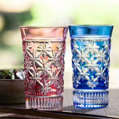 カガミクリスタル KAGAMI | 江戸切子 ペアスリムグラス 星繋ぎ 紋 | 名入れ メッセージ 名前入り