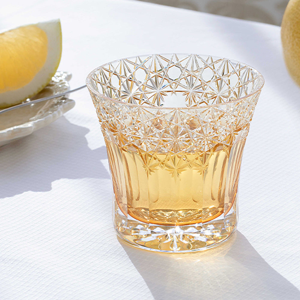 カガミクリスタル KAGAMI | 江戸切子 ロックグラス 夢色 黄 TU782-3020-CUM