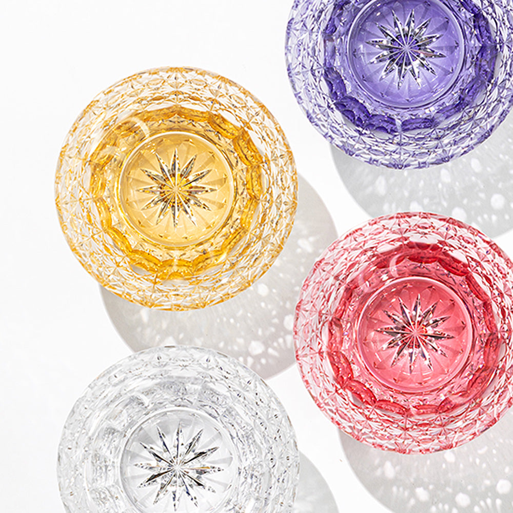 カガミクリスタル KAGAMI | 江戸切子 ロックグラス 夢色 黄 TU782-3020-CUM