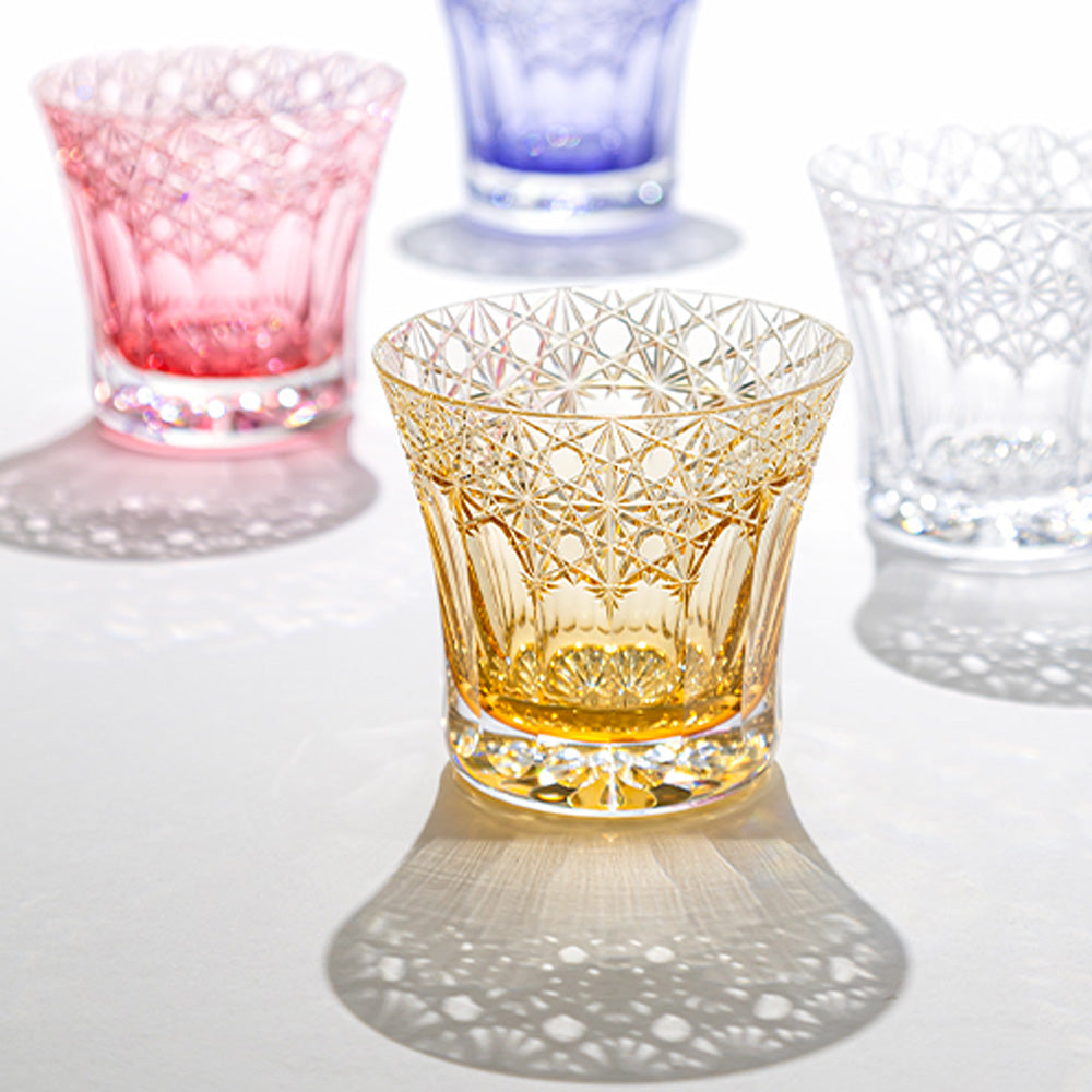 カガミクリスタル KAGAMI | 江戸切子 ロックグラス 夢色 黄 TU782-3020-CUM