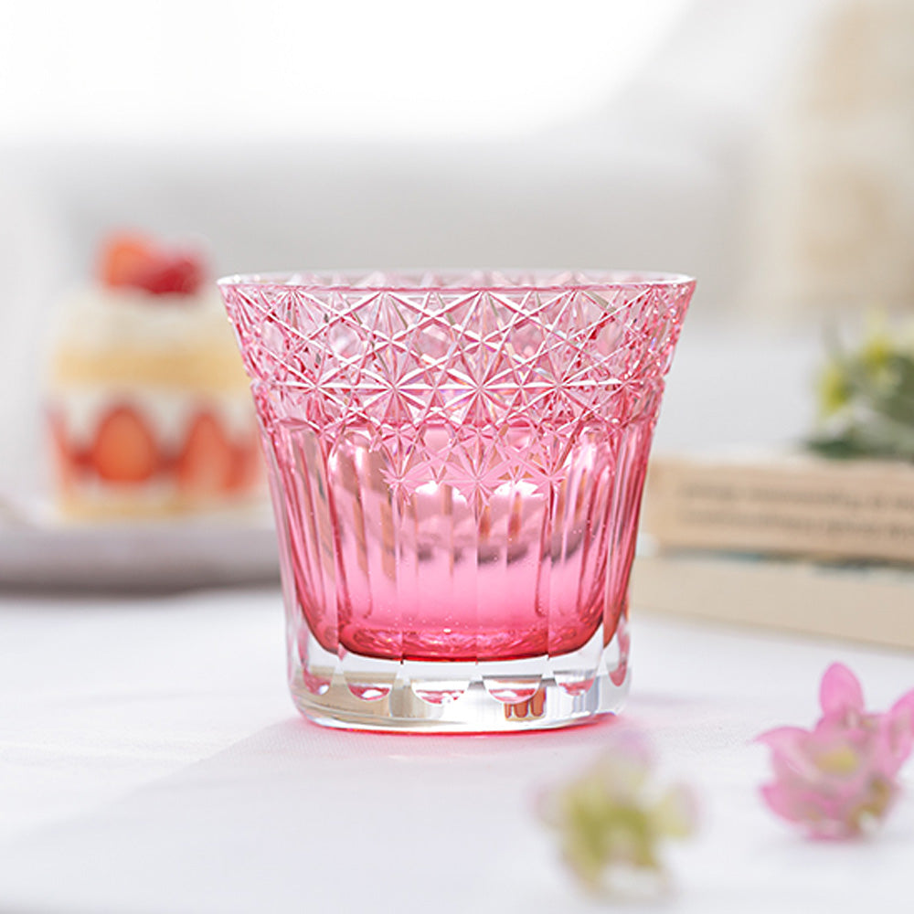 カガミクリスタル KAGAMI | 江戸切子 ロックグラス 夢色 赤 TU782-3020-CAU