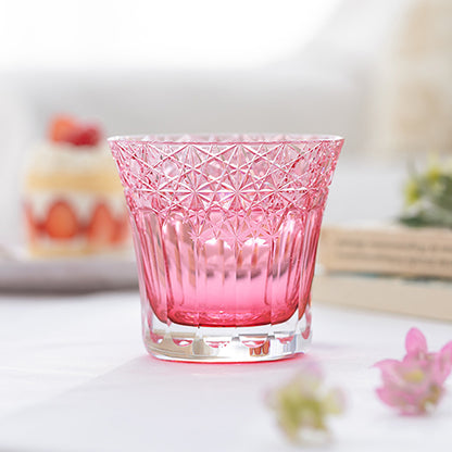 カガミクリスタル KAGAMI | 江戸切子 ロックグラス 夢色 赤 TU782-3020-CAU