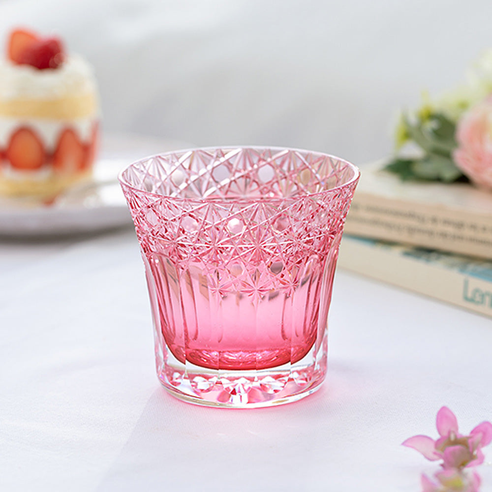 カガミクリスタル KAGAMI | 江戸切子 ロックグラス 夢色 赤 TU782-3020-CAU