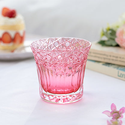 カガミクリスタル KAGAMI | 江戸切子 ロックグラス 夢色 赤 TU782-3020-CAU