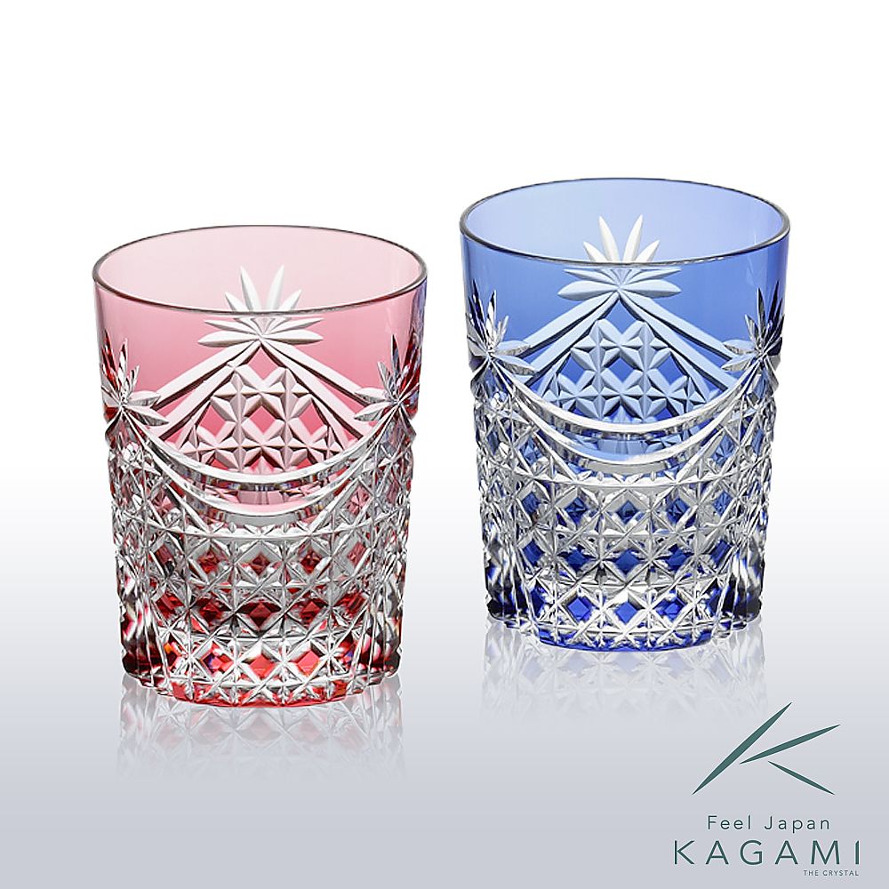 カガミクリスタル KAGAMI | 江戸切子 ペアロックグラス TPS370-2835-AB