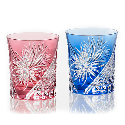カガミクリスタル KAGAMI | 江戸切子 ペアロックグラス 江戸菊