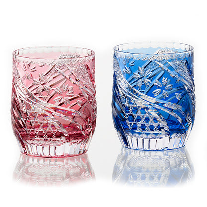 カガミクリスタル KAGAMI | 江戸切子 ペアロックグラス 桜流