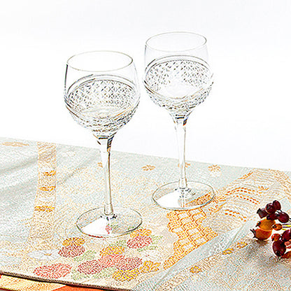 カガミクリスタル KAGAMI | 江戸切子 ペアワイングラス 羽衣 KWP84-2902