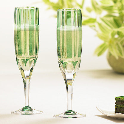 カガミクリスタル KAGAMI | 江戸切子 ペアフルートシャンパングラス 竹の膳 KPS897-1908-CGR